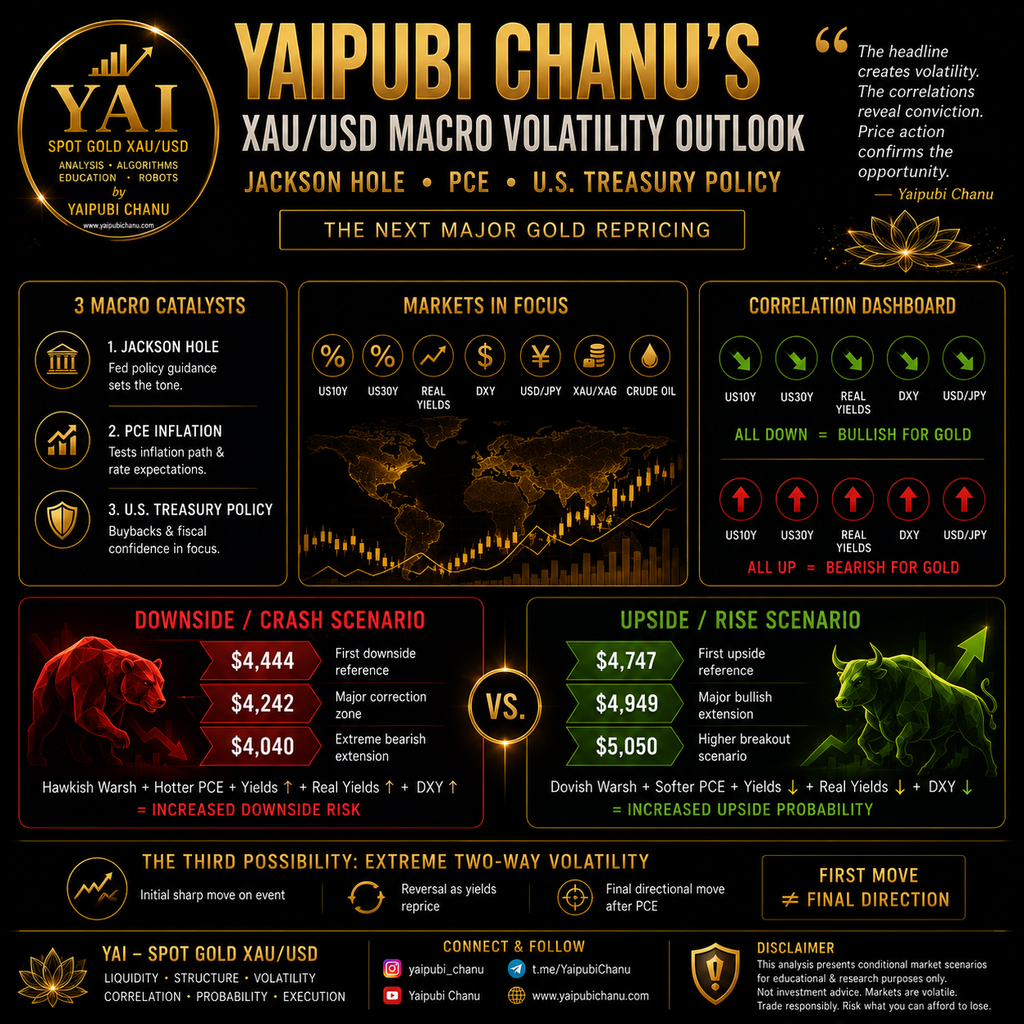 YAIPUBI CHANU: THE NEXT XAU/USD MACRO REPRICING — Jackson Hole, PCE & U.S. Treasury Policy