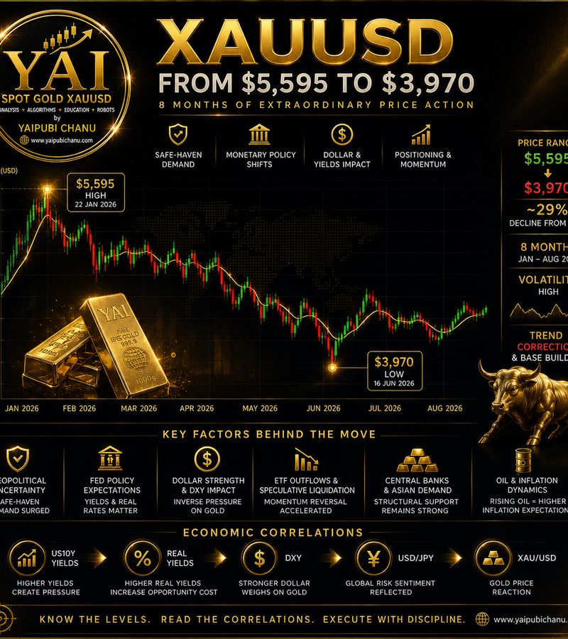 XAU/USD: From $5,595 to $3,970 — Anatomy of an Extraordinary Eight-Month Price Cycle by Yaipubi Chanu